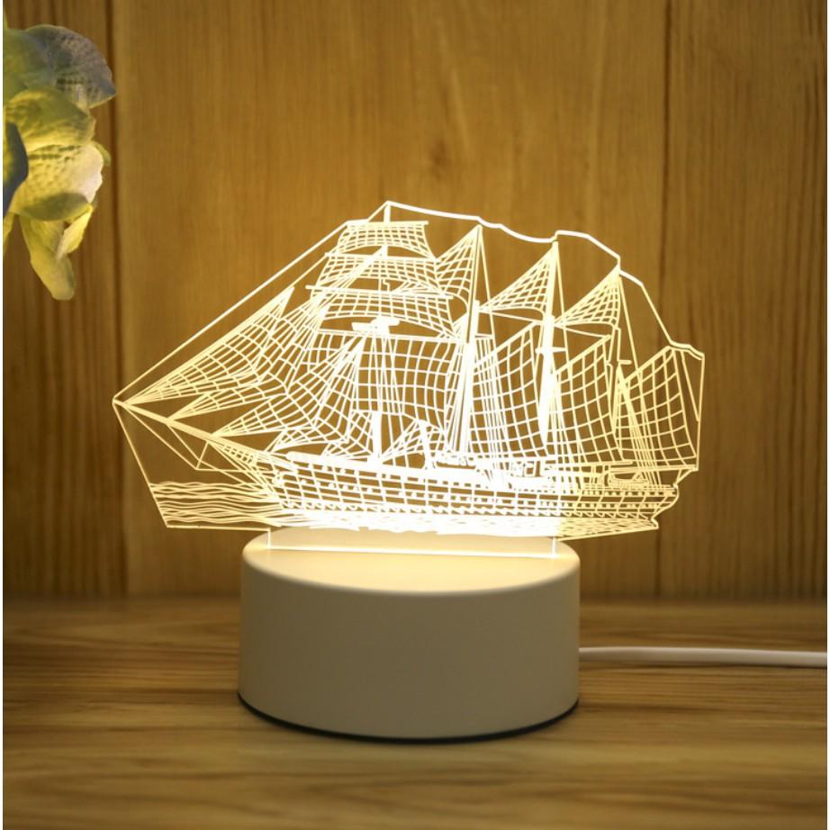 Đèn Led 3D Trang Trí Phòng Ngủ 3 Màu