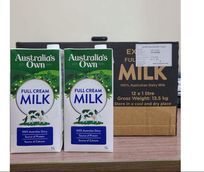 Thùng 12 Hộp Sữa Tươi Nguyên Kem Australia's Own 1L- Full Cream Milk 1L Sữa Tươi Úc