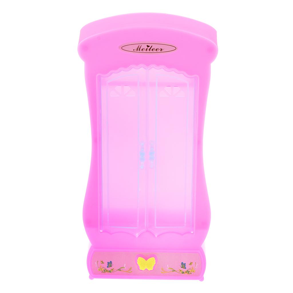 Miniature Bedroom Bed Wardrobe for  Doll House Accessories