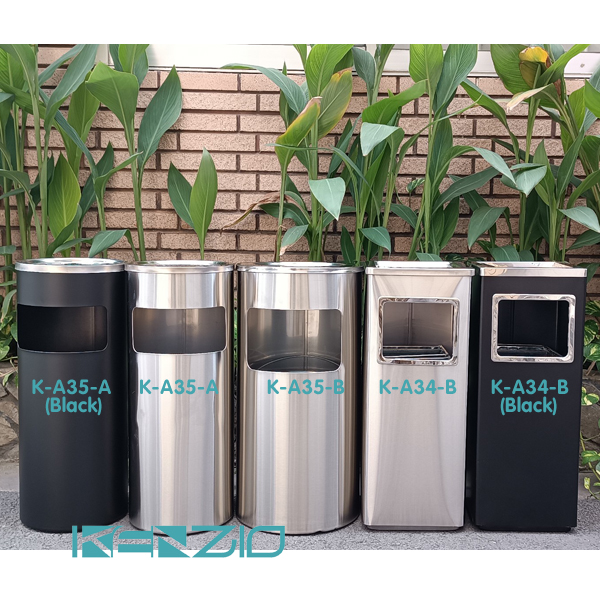 Thùng rác gạt tàn K-A34-B - Màu Đen của KENZIO