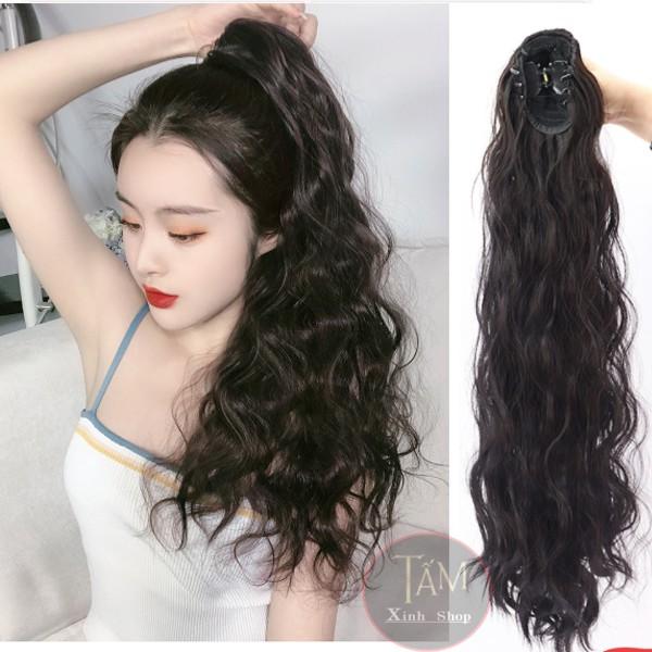 Đuôi tóc giả xoăn xù mỳ nữ kiểu dài rẻ đẹp thời trang cao cấp kiểu hàn quốc - ĐUÔI XÙ MỲ 55CM