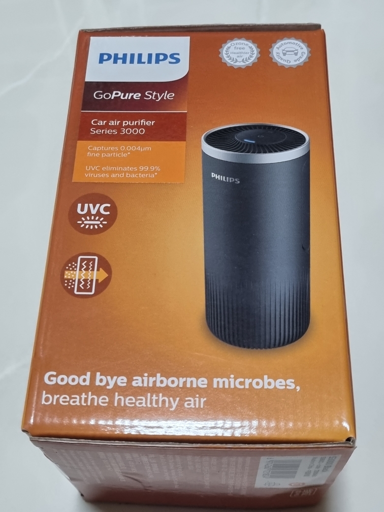 Máy khử mùi, lọc không khí dạng cốc trên xe ô tô Philips GP3601 - Tích hợp 5 công nghệ tiên tiến - HÀNG NHẬP KHẨU