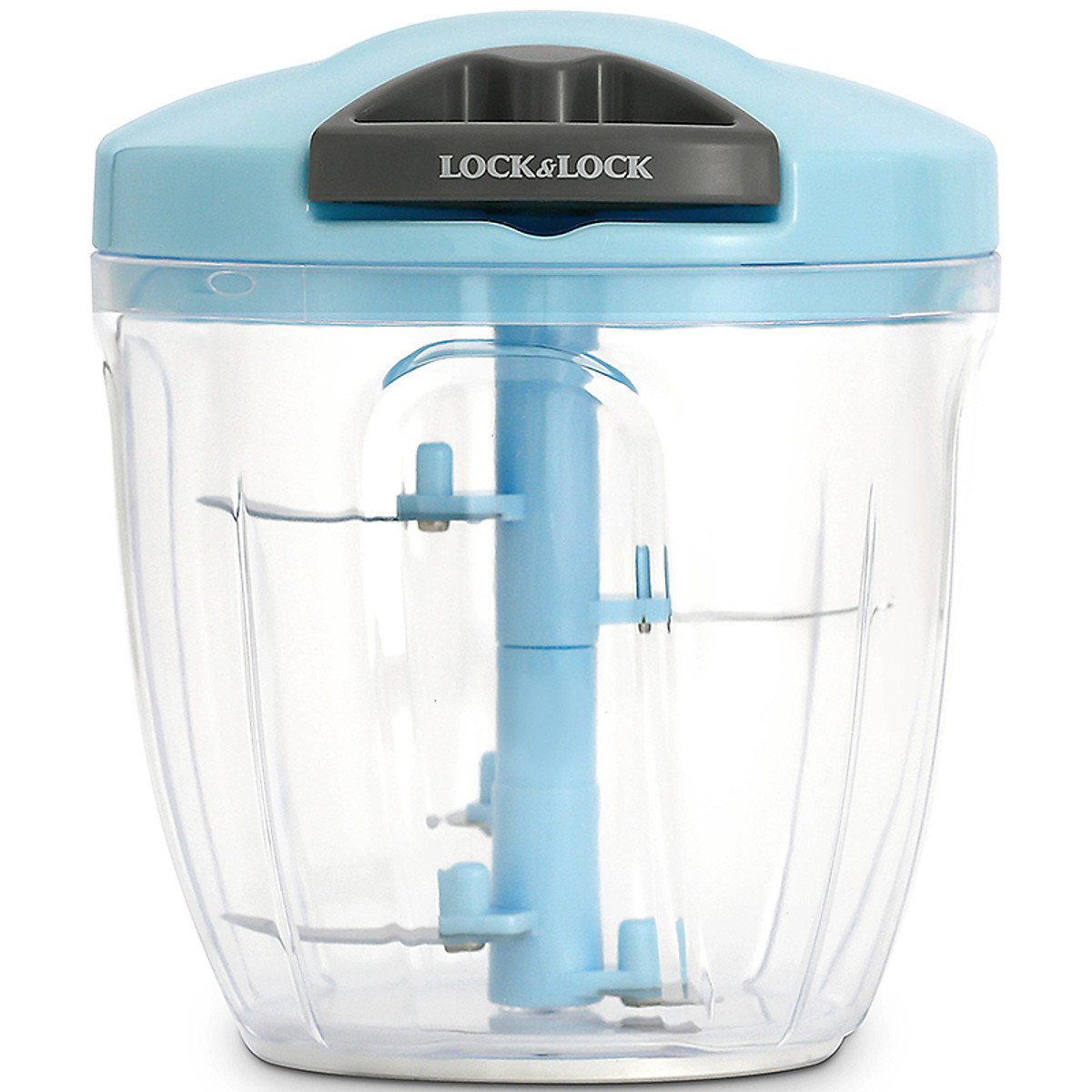 Máy xay tỏi ớt bằng tay Lock&amp;Lock Size L 900ml Màu xanh dương CKS310-BLU - Hàng chính hãng, lực nghiền mạnh với 3 lưỡi dao thép không gỉ - JoyMall