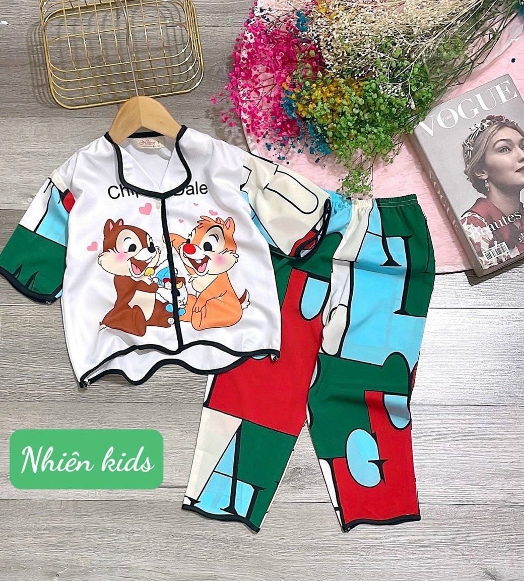 SÉT BỘ MẶC NHÀ PYJAMA MẶC NHÀ IN HÌNH NGỘ NGHĨNH