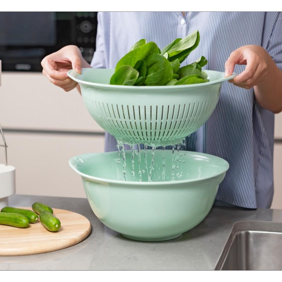 Rổ nhựa Thau nhựa rửa rau củ quả cao cấp Yoko Inochi hàng chính hãng