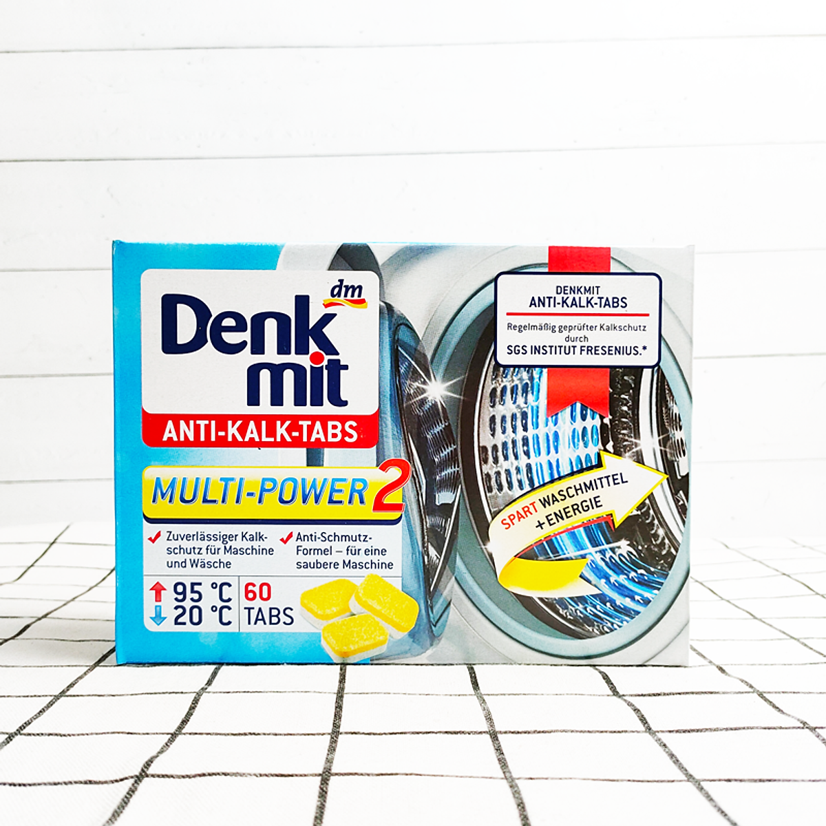 Hộp 60 viên tẩy lồng máy giặt Denkmit, viên tẩy giặt siêu sạch, viên tẩy máy giặt, hiệu quả, an toàn, nhập Đức