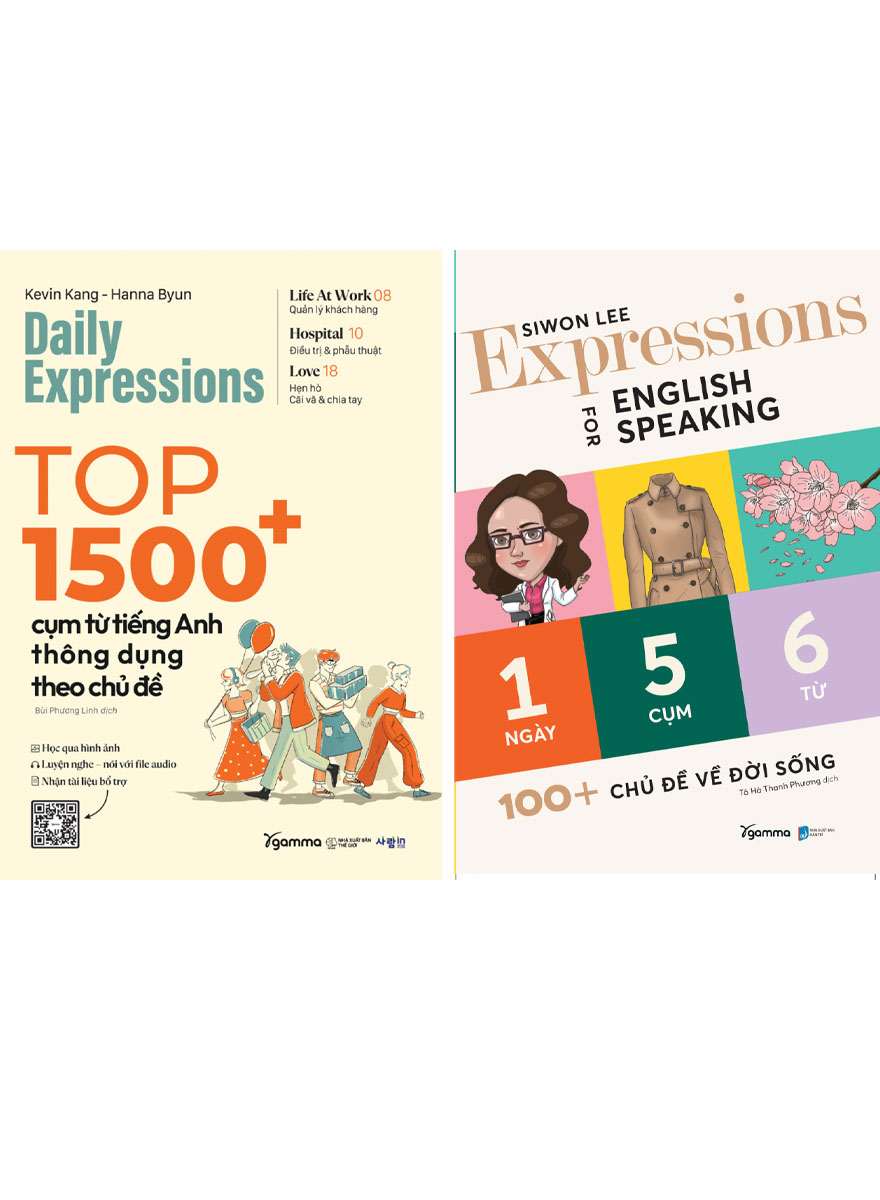 Combo Daily Expression: Top 1500+ Cụm Từ Tiếng Anh Thông Dụng Theo Chủ Đề + Expressions For English Speaking 100+ Chủ Đề Về Đời Sống (Bộ 2 Cuốn) _AL