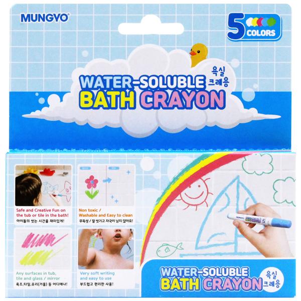 Hộp 5 Bút Sáp Màu Water-Soluble Bath Crayon - Mungyo MWBC-5A