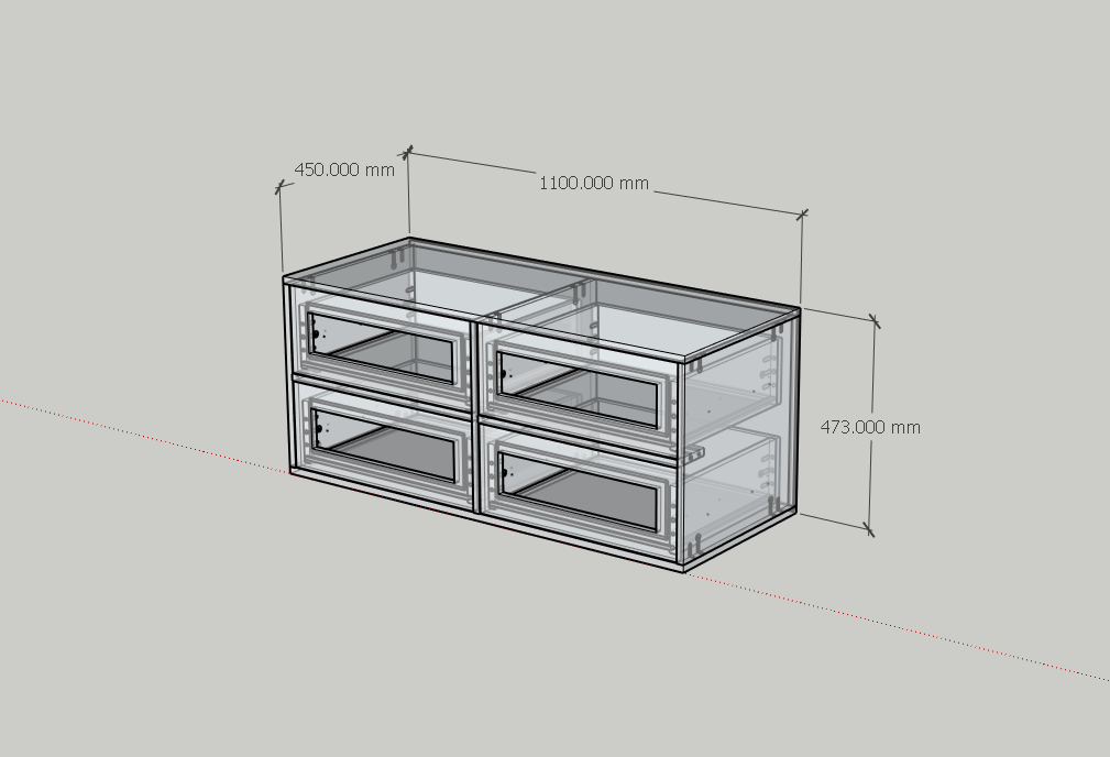 HAPPY FURNITURE , Tủ lưu trữ 4 ngăn kéo - MAY , THK_306 , 110cm x 45cm x 47cm DxRxC