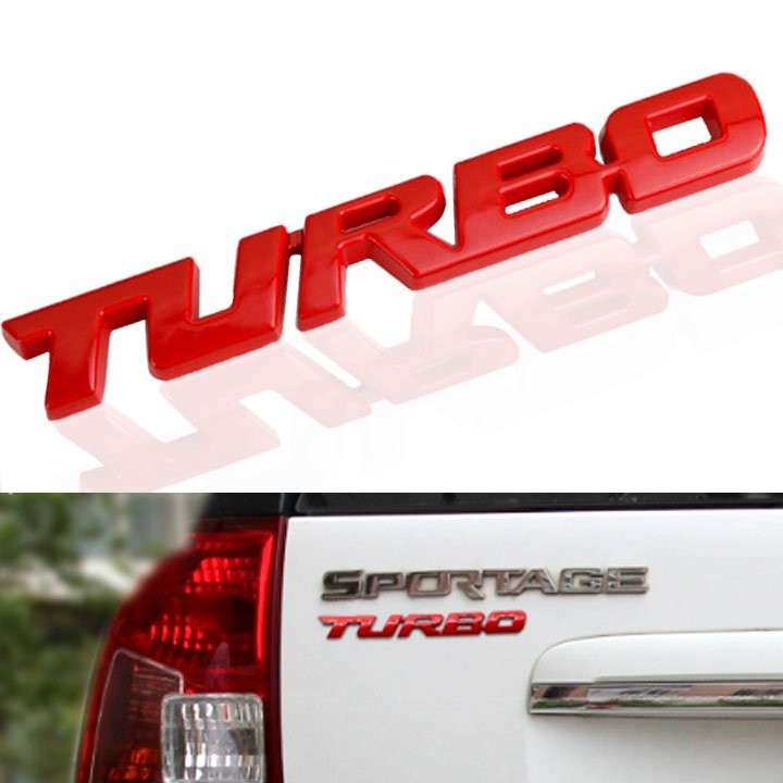 Chữ TURBO dán trang trí ô tô (Màu Đỏ)