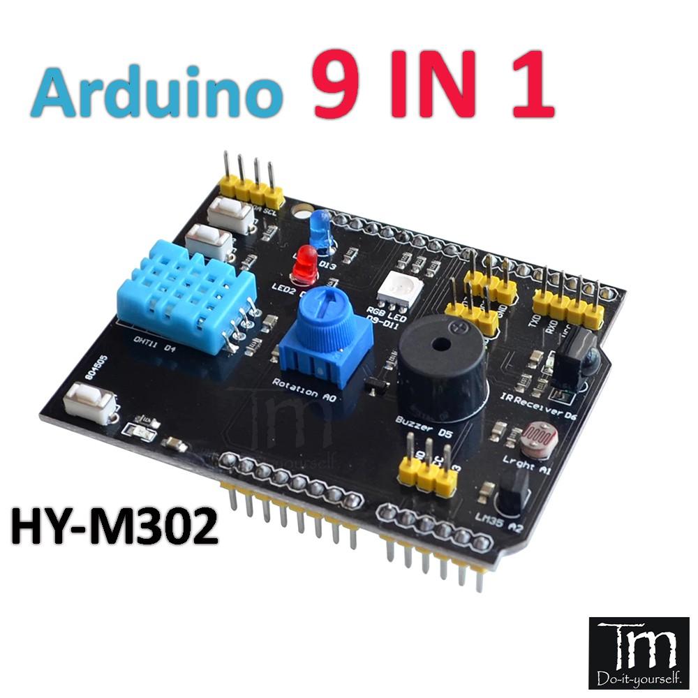 Mạch Mở Rộng 9 in1 Arduino UNO DHT11 LM35 Buzzer IR Photoresistor VR RGB Button Led Shield