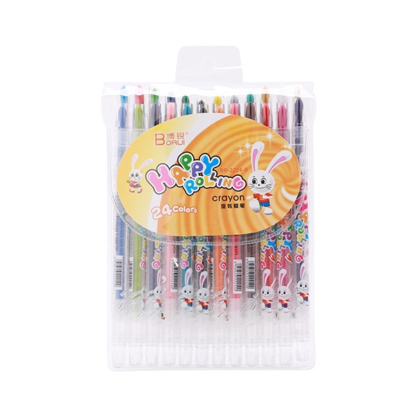 Bút Sáp Vặn Dài ROLLING CRAYON BR-2224-B - 24 Màu