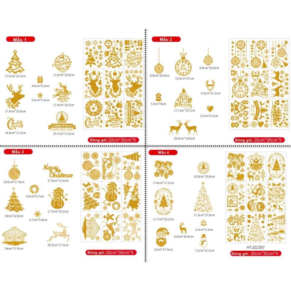 Decal Trang Trí Noel Hai Mặt Hít Tĩnh Điện - PHỤ KIỆN NOEL KIM TUYẾN NHIỀU MẪU
