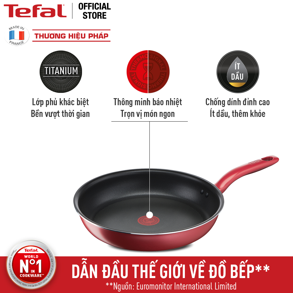 Chảo chiên chống dính đáy từ Tefal So Chef 28cm, dùng cho mọi loại bếp- Hàng chính hãng