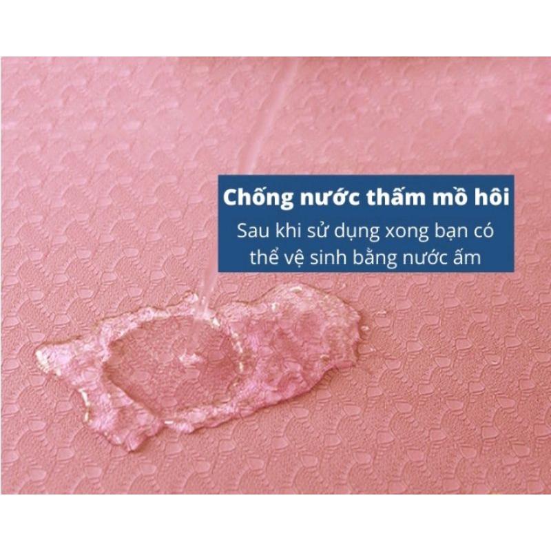 Thảm tập yoga chống trơn trượt 2 lớp 6mm,8mm có kẻ định tuyến hàng TPE cao cấp