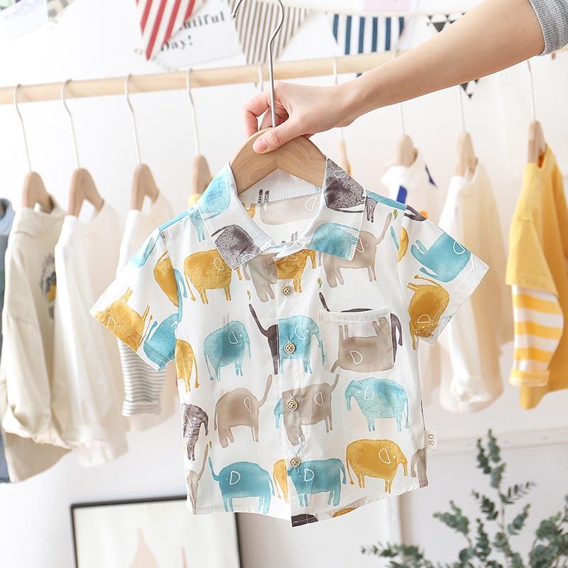 ST5 Size6-23kg áo sơmi ngắn tay bé trai Thời trang trẻ Em hàng quảng châu