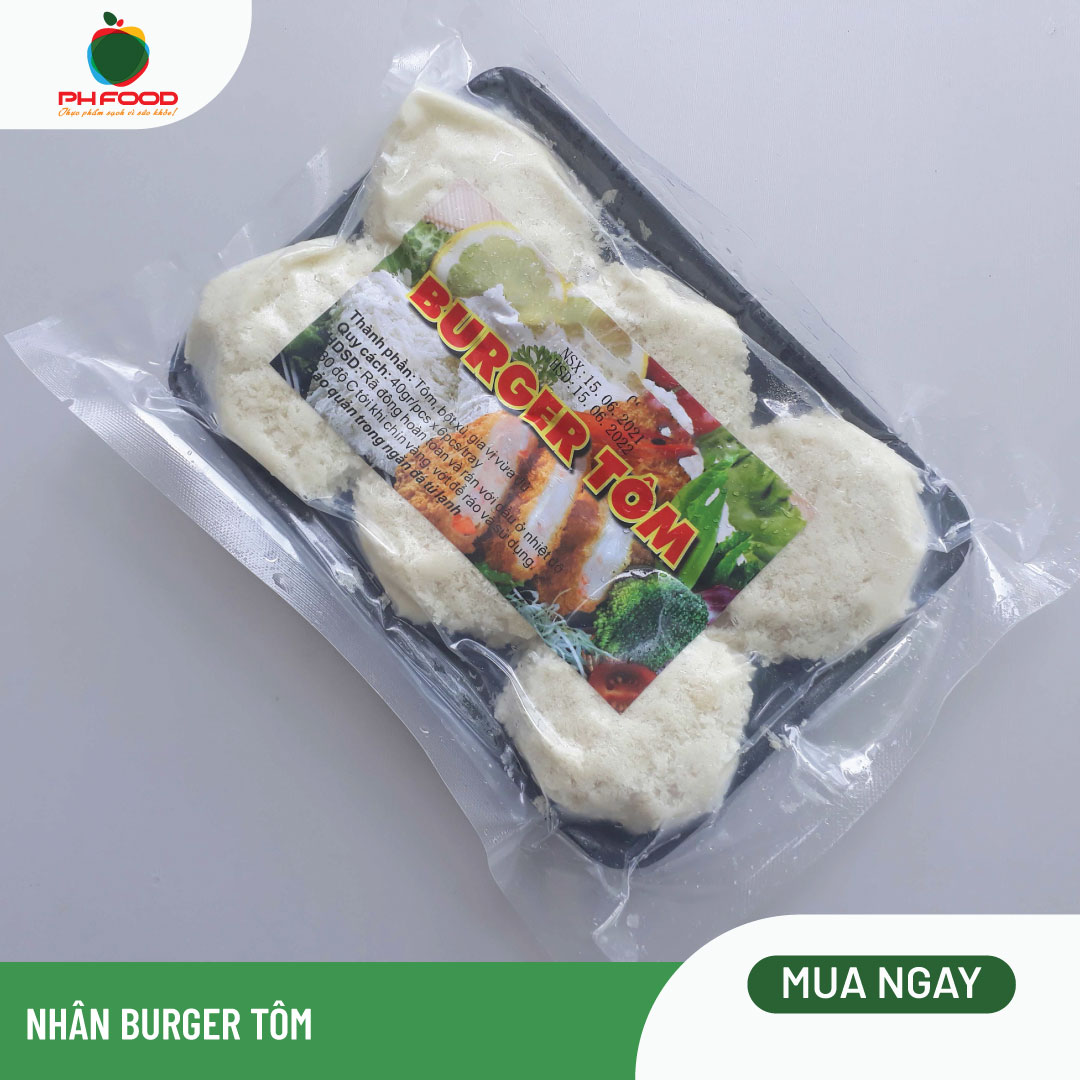 - Burger Tôm - Khay 6 Viên - Ăn Sáng Ngon Đủ Chất