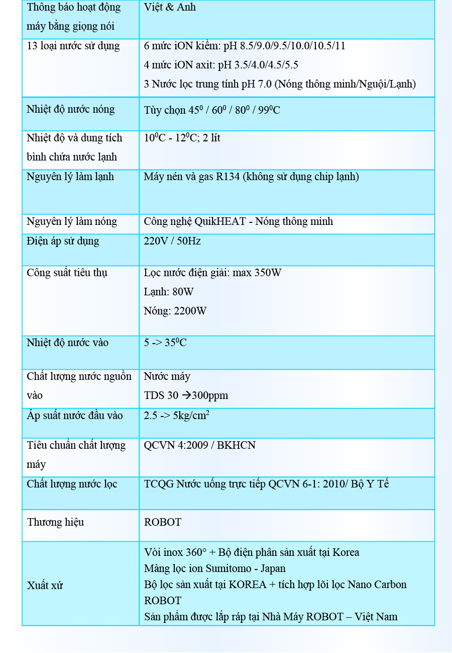 Máy Lọc Nước Điện Giải Ion Kiềm Thương Hiệu ROBOT IonKing 1113 Chế Độ Nóng Thông Minh Lạnh 11 Tấm Điện Cực Titanium Phủ Platinum - Hàng Chính Hãng
