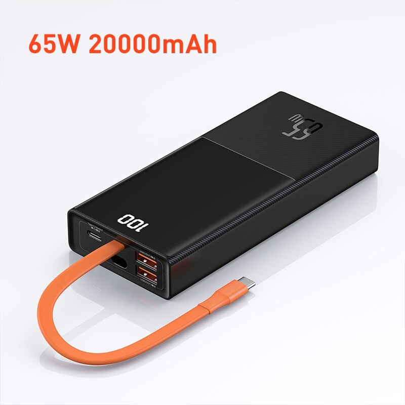 Pin Sạc Dự Phòng 20000mAh Công Suất Cao 65w Baseus Kèm Dây Sạc Nhanh Type C Cho IP, Laptop , Điện Thoại - Hàng Chính Hãng