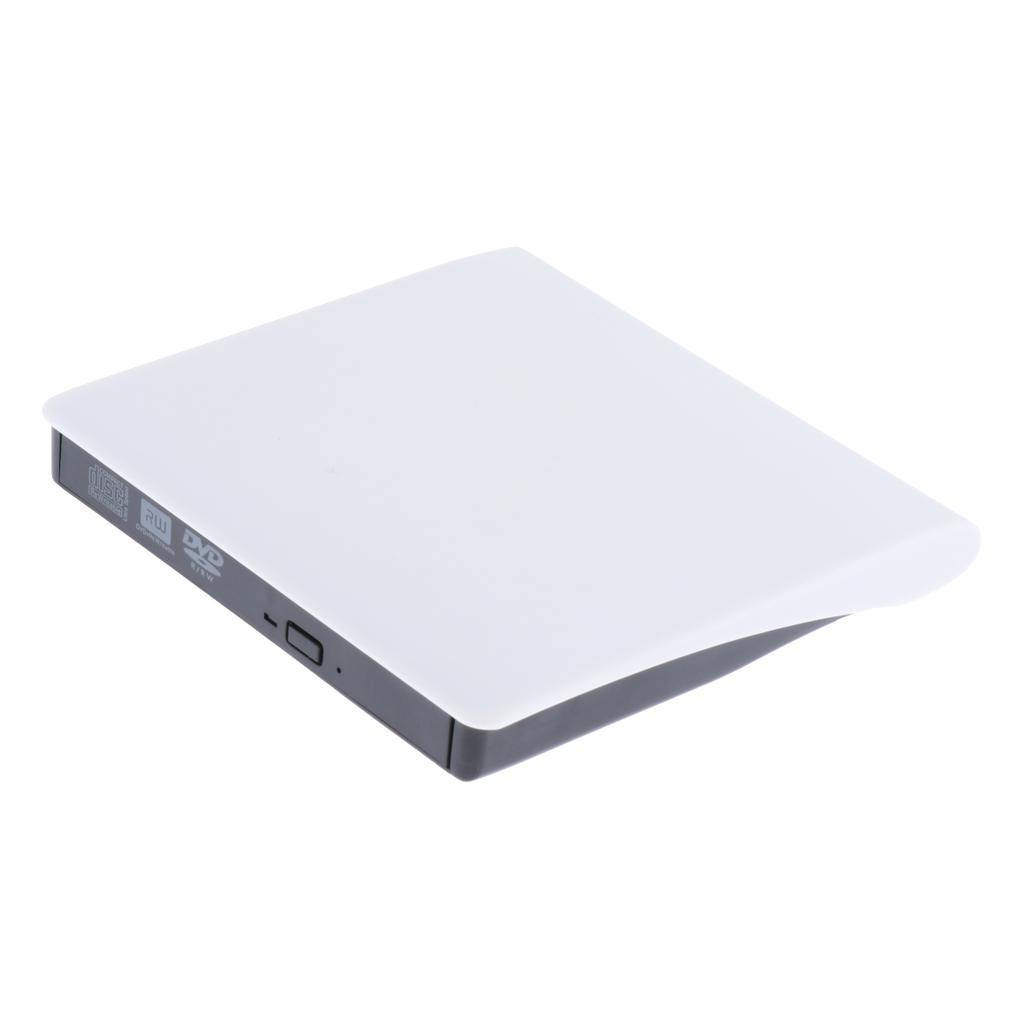 USB 3.0 Slim External -RW Optical Drive Burner Player for Laptop White