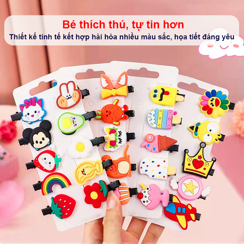 Kẹp tóc cho bé gái nhiều màu sắc tươi sáng Baby-S, Set kẹp tóc cho bé cao cấp họa tiết đáng yêu – SP155