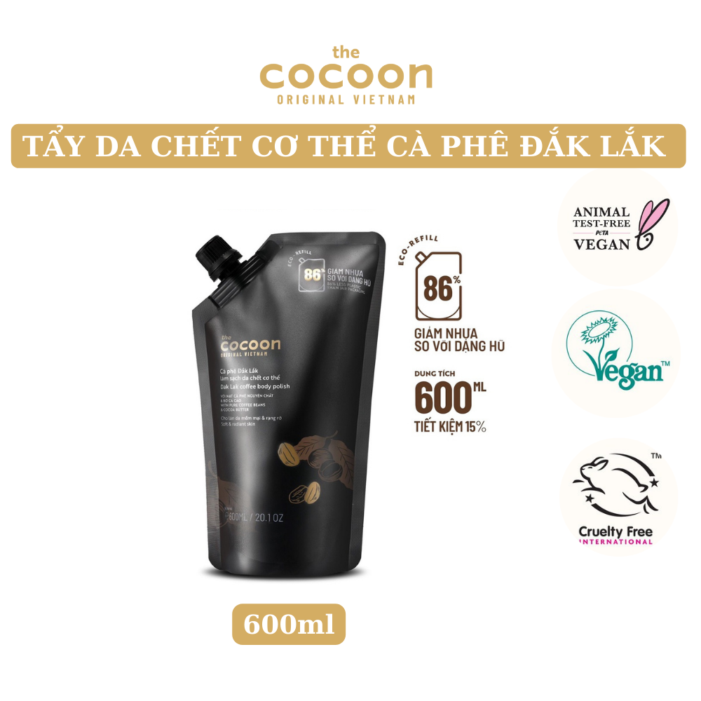 Tẩy tế bào chết Cocoon từ cà phê Đăk Lăk dùng cho cơ thể 600ml