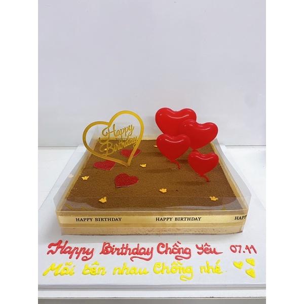 Ruy băng happy birthday trang trí bánh