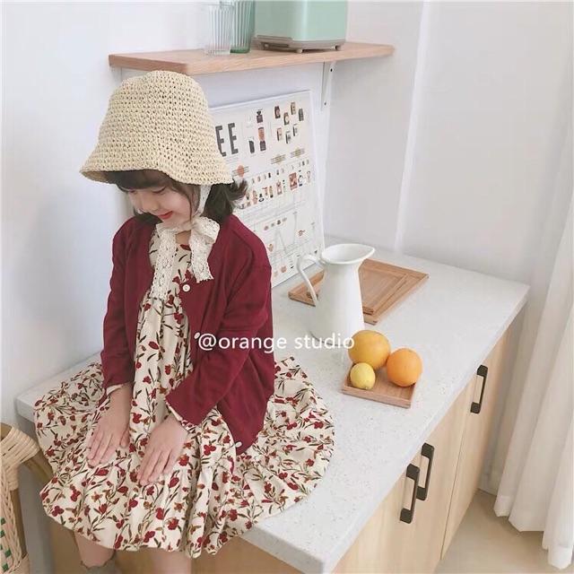 Mũ cói Ajuma cho bé đi biển, dã ngoại, đi chơi