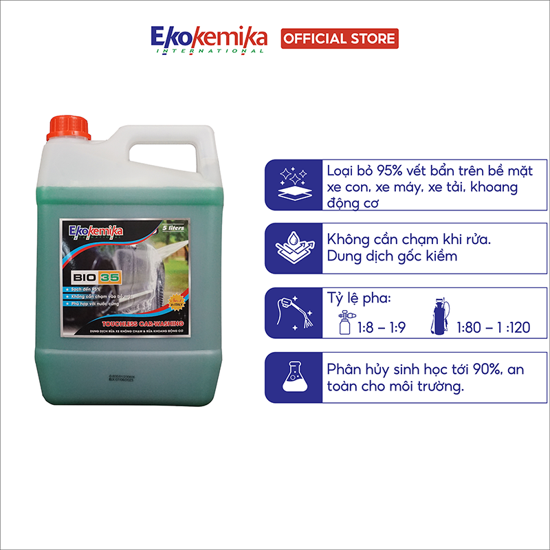 Dung Dịch Rửa Xe Không Chạm Ekokemika Bio 35 (5L) - Hàng Chính Hãng