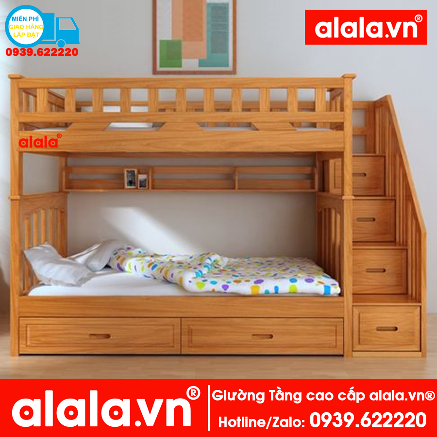 Giường Tầng ALALA trên 1m2x2m, dưới 1m4x2m - Thương hiệu alala.vn - ALALA101