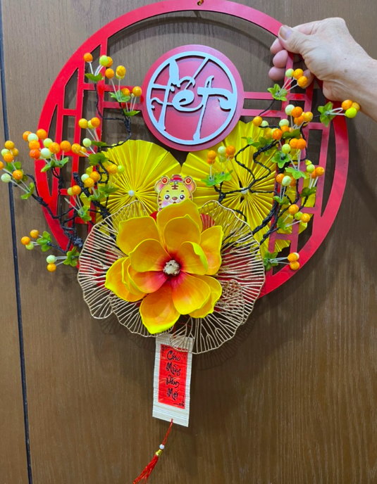 Mẹt hoa giả treo trang trí - đường kính 35 đến 45 cm - hoàn thiện y hình - Cây giả, hoa lụa Decor trang trí nhà cửa - Vòng số 7