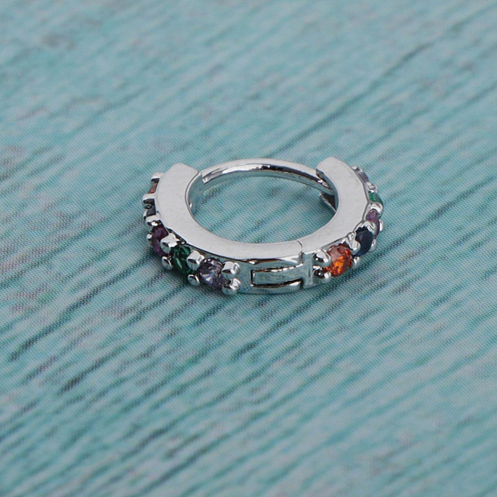 2 Pairs Hoop Cubic Zirconia Earrings Stud Cuff Huggie Piercing Earrings Gift