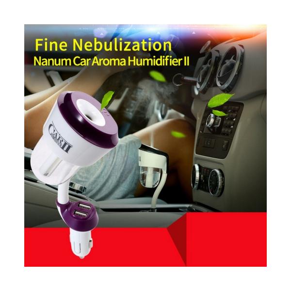 Máy khuếch tán tinh dầu xe hơi Nanum Car II Humidifier 2 cổng USB cần dẻo