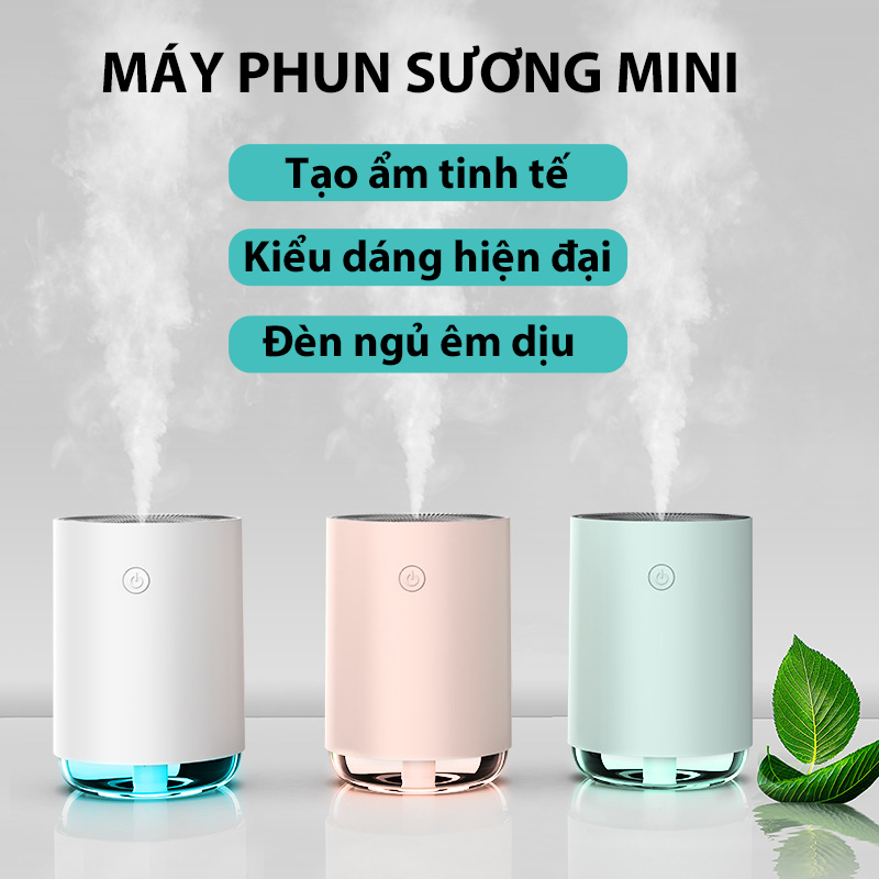 Máy phun sương tạo ẩm xông tinh dầu, ánh sáng LED đèn ngủ không ồn Hàng nội địa trung- MPS02