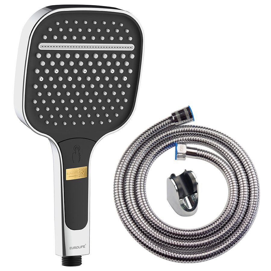 Bộ tay dây sen 3 chức năng chảy, nhựa ABS mạ Chrome Eurolife EL-128SH-T