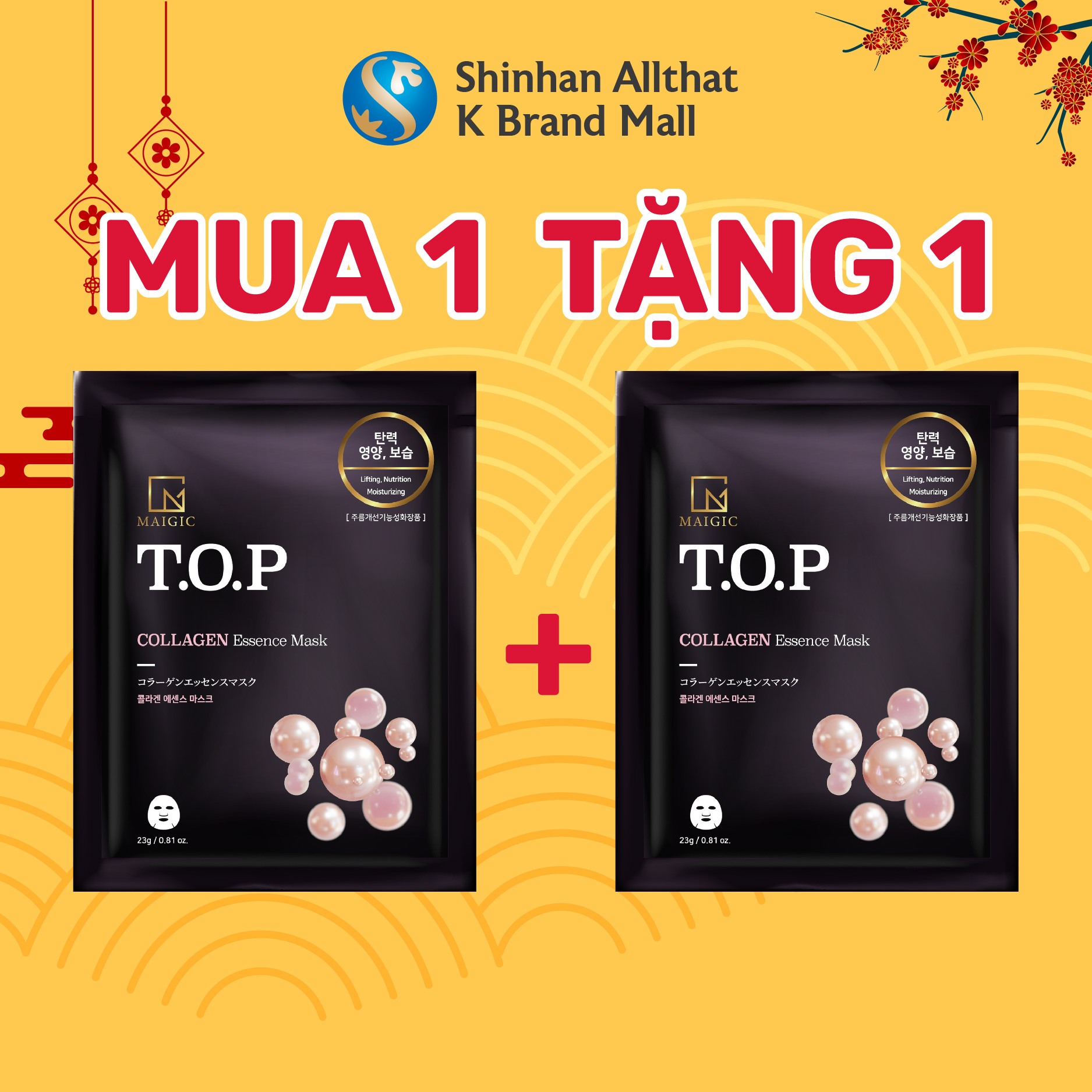 Mặt Nạ Giấy MAIGIC T.O.P Essence Mask Chiết Xuất Từ Collagen 23g