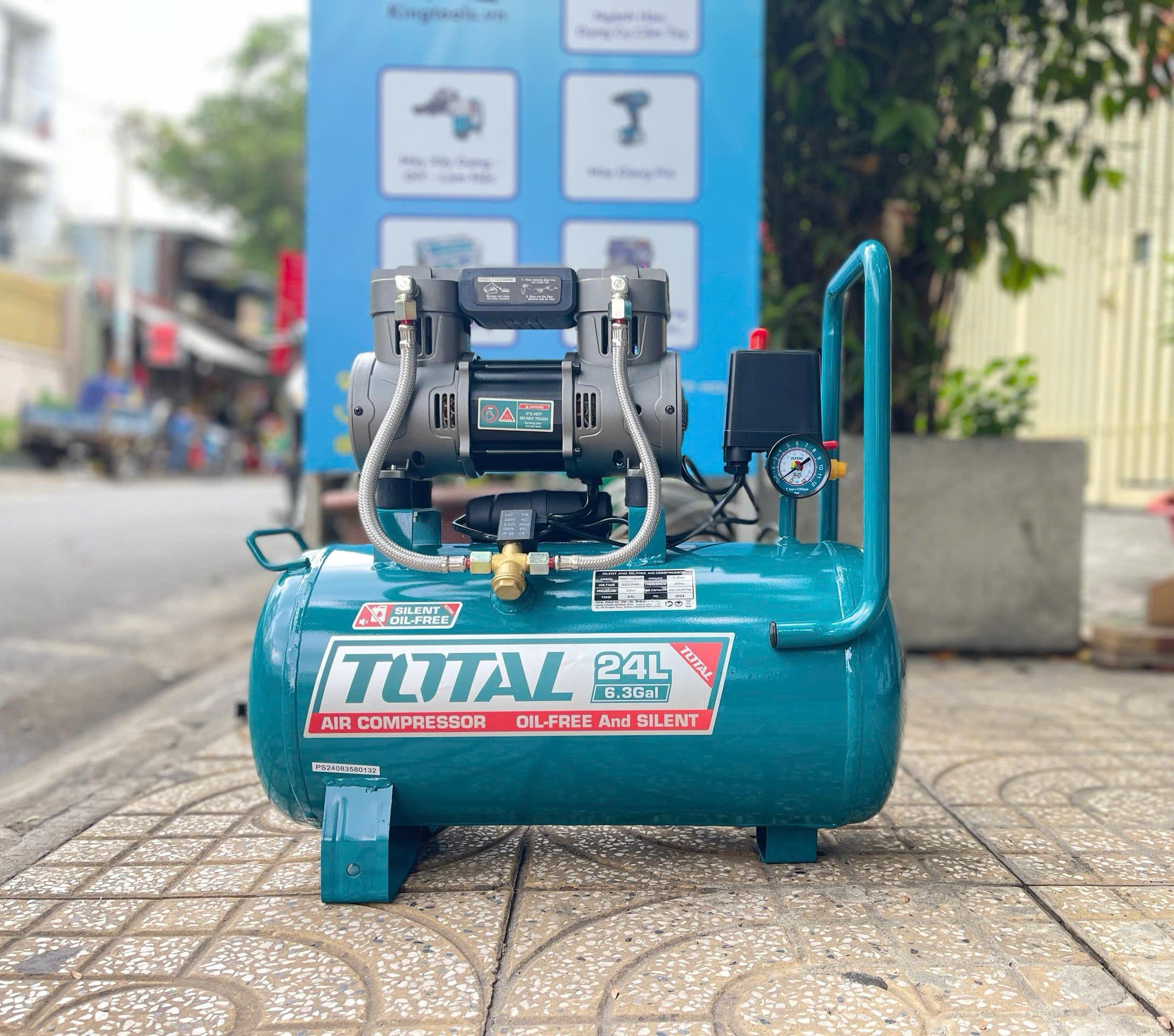 MÁY NÉN KHÍ KHÔNG DẦU 24L/1100W 8BAR TOTAL TCS1110242T - HÀNG CHÍNH HÃNG