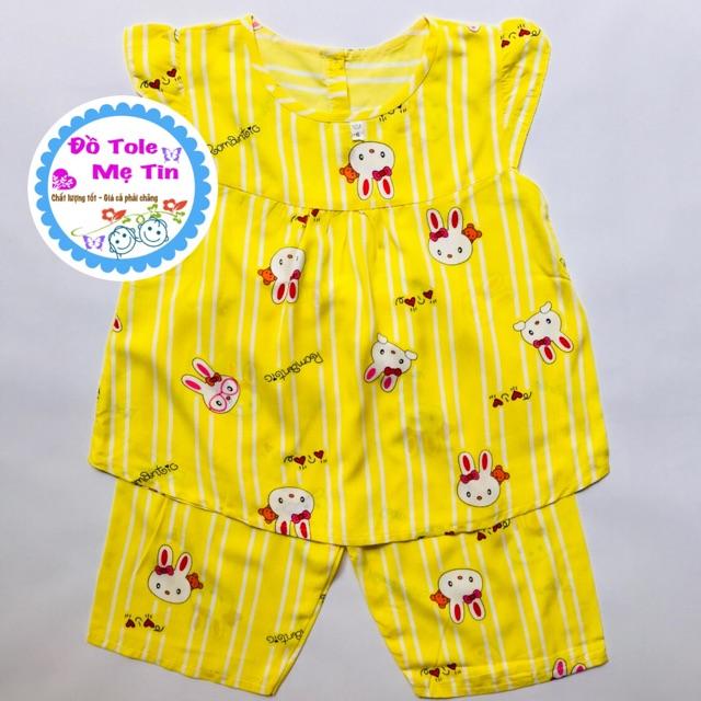 Đồ tole(lanh) quần lửng bé gái size 6(15-17kg)