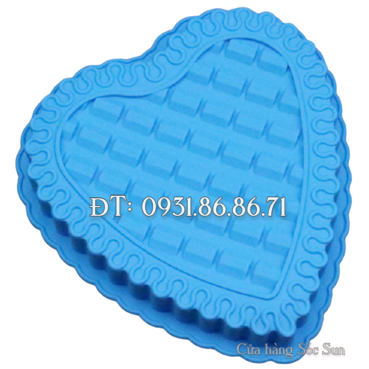 Khuôn silicon trái tim đan xen loại 24 cm – Mã số 1105