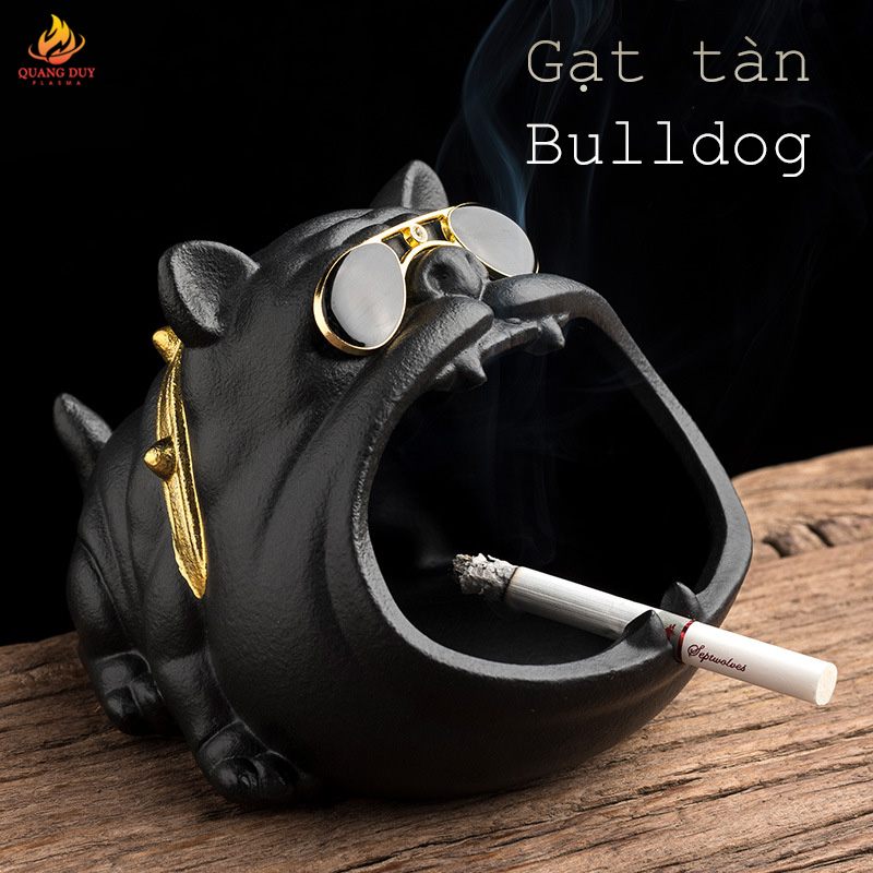 Gạt tàn thuốc la hình Bulldog gốm xứ siêu dễ thương trang trí phòng khách độc lạ