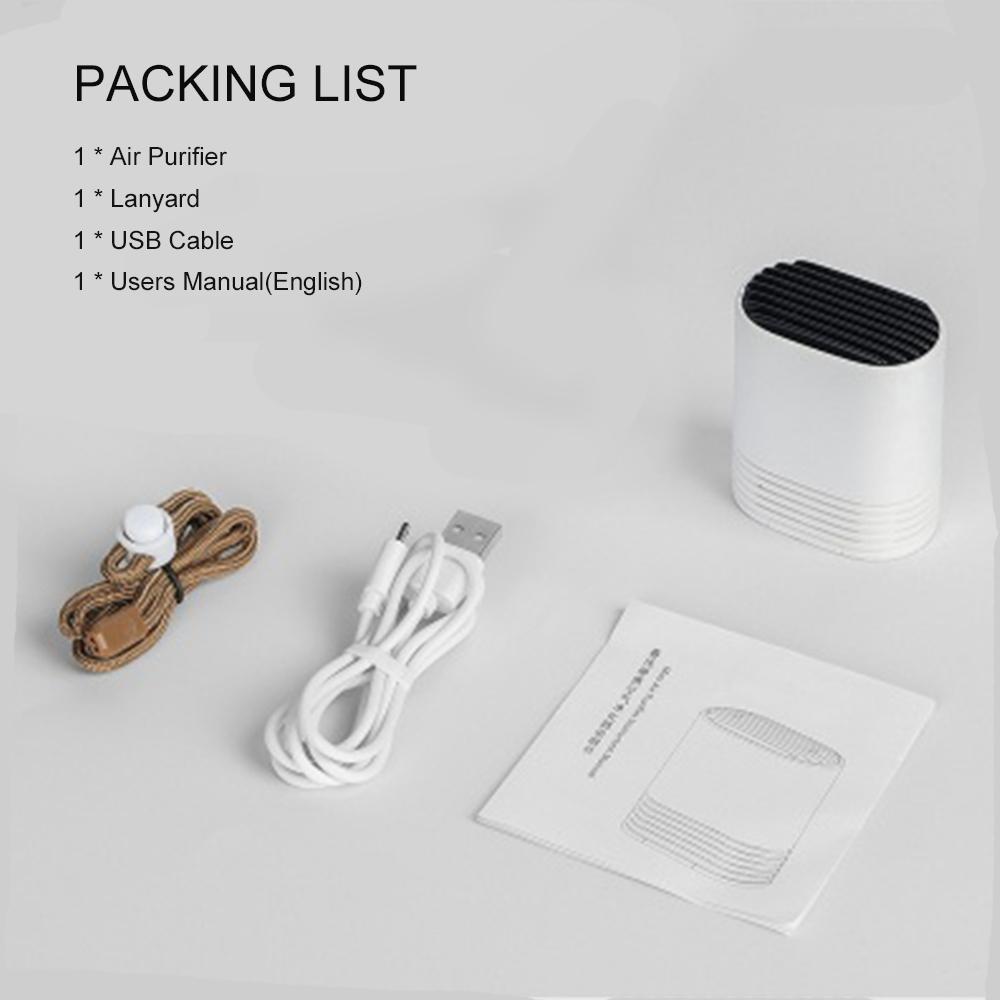 Portable Air Purifier PM2.5 Formaldehyde Removal Necklace Mini Air Freshener Wearable Air Cleaner USB Rechargeable
