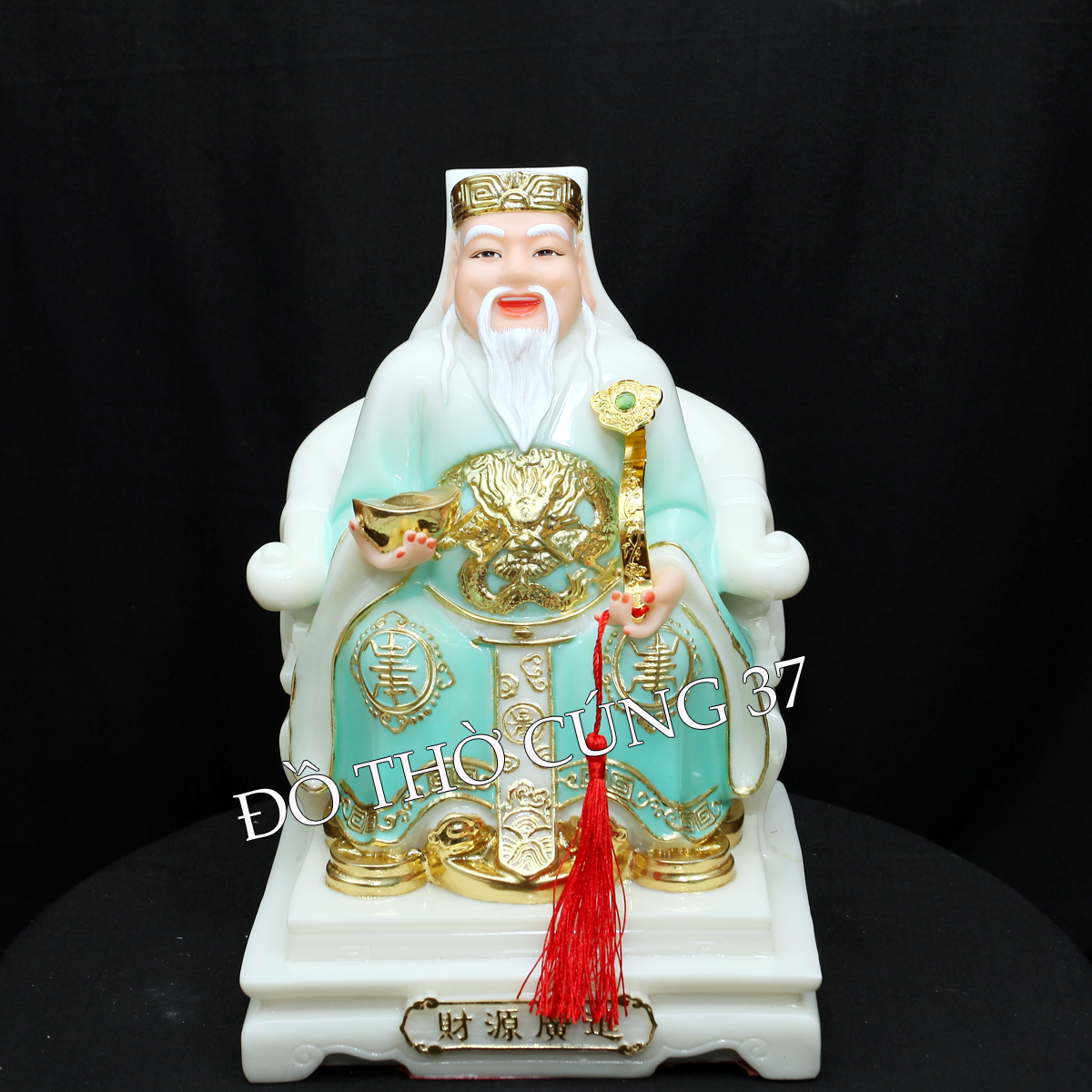 TƯỢNG THẦN TÀI THỔ ĐỊA MÀU XANH NGỌC - HÀNG NHẬP KHẨU