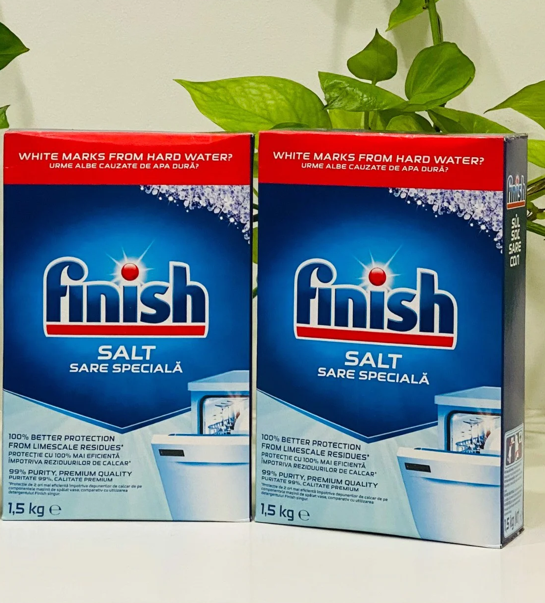 Combo 2 hộp muối rửa bát finish dùng cho máy rửa bát 1,5kg (1.5kg x 2)