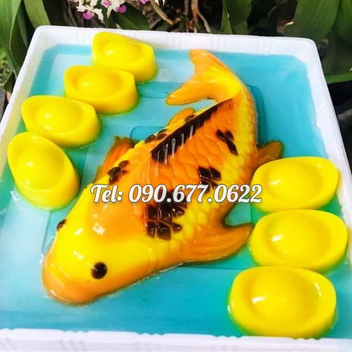 Khuôn 3 con cá chép làm bánh, rau câu, khuôn ép xôi, giò chả – Loại 25 cm - Mã số 1745