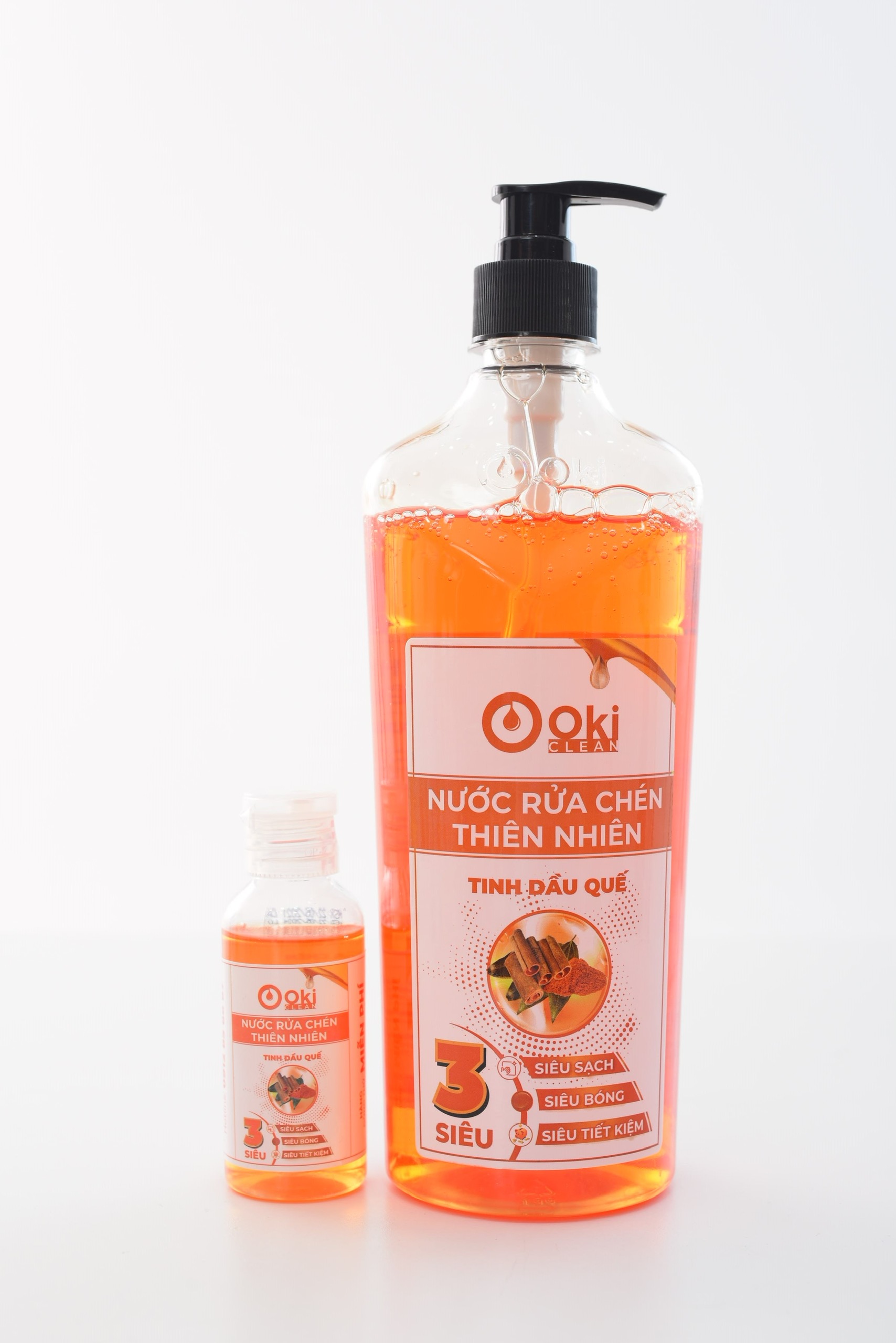 Nước rửa chén Thiên nhiên Tinh dầu Quế 720g OKI Clean