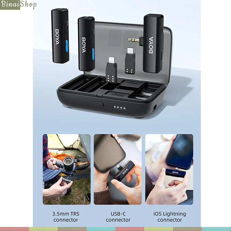 BOYALINK / BOYALINK A1 - Micro Cài Áo Không Dây 2.4GHz Cho IOS, Android, Máy Ảnh, Phạm Vi Thu 100m - Hàng chính hãng