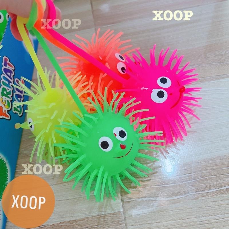 Đồ chơi ! Bóng silicone hình nhím phát sáng mát xa tay cho bé