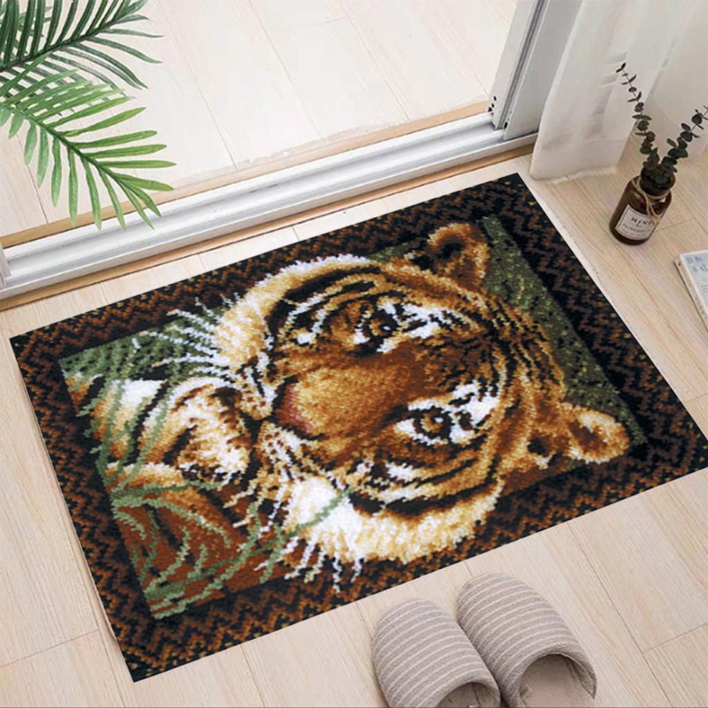 Large Latch Hook Rug Kit for Adult Kids Animal Cushion Making