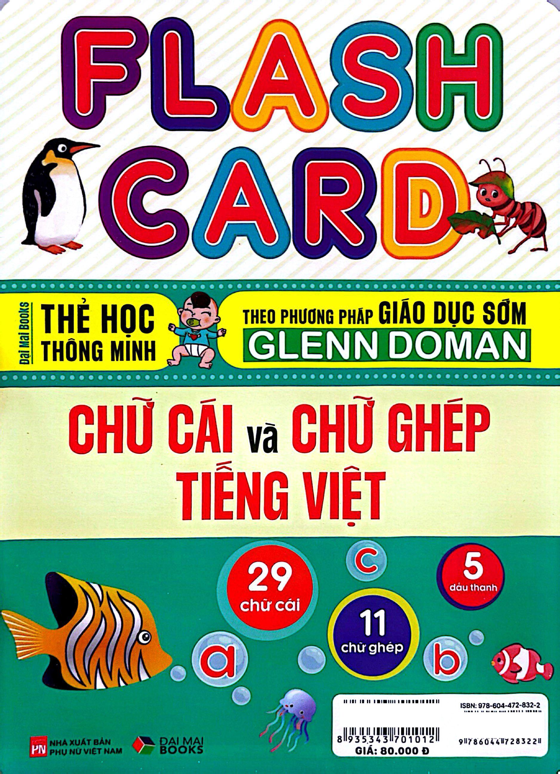 Sách - Flash Card - Thẻ Học Thông Minh Theo Phương Pháp Giáo Dục Sớm Glenn Doman - Chữ Cái Và Chữ Ghép Tiếng Việt