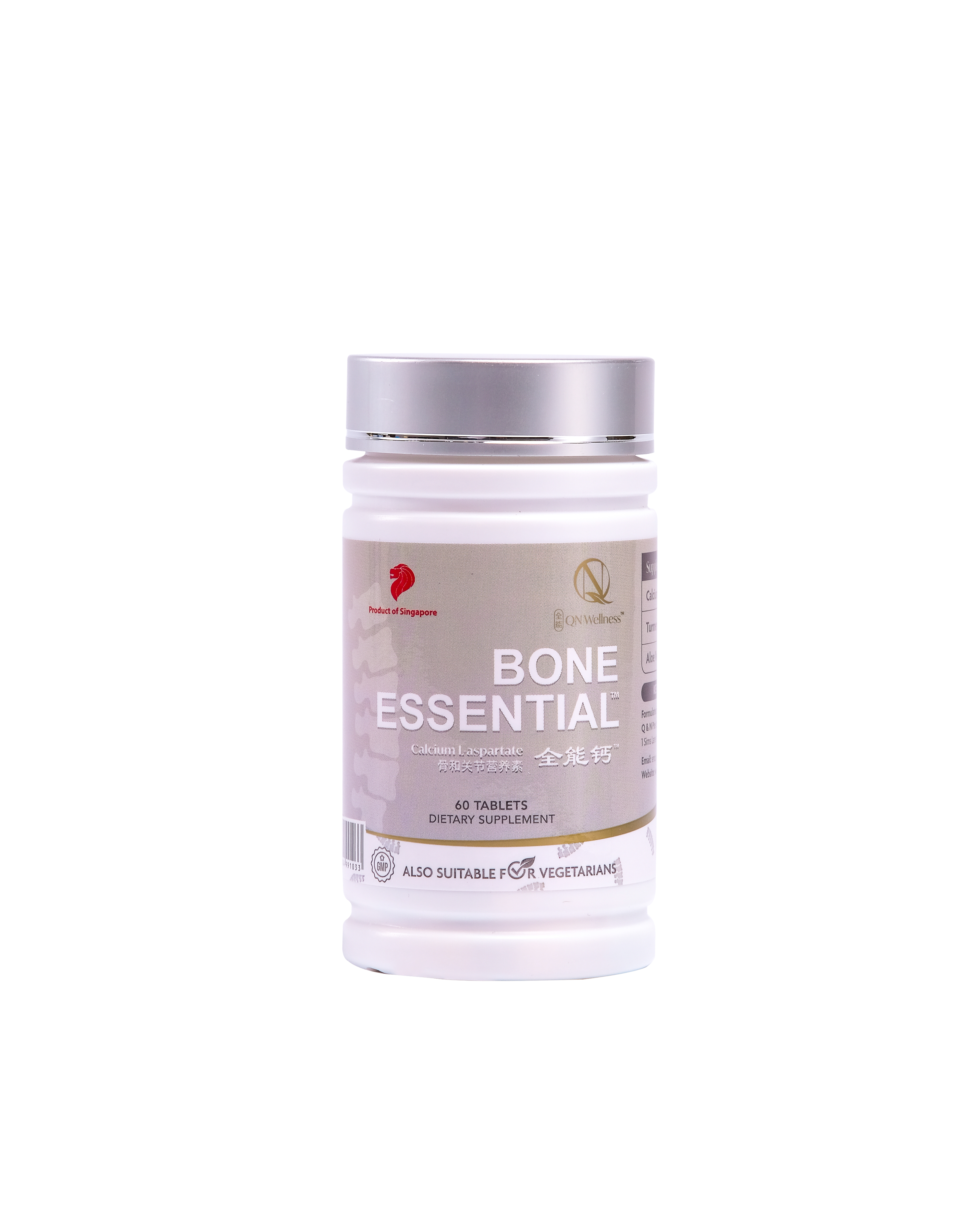 Viên Uống Bổ Sung Canxi Bone Esstential QN Wellness Thuần Chay Chiết Xuất Từ Nghệ & Nha Đam, Giúp Hỗ Trợ Tuần Hoàn Máu, Củng Cố Xương Khớp - Hộp 60 Viên